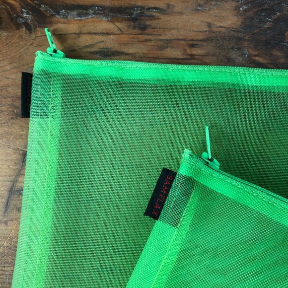 Sam Flax Green Mesh Zipper Travel Bag NWOT - Picture 2 of 3
